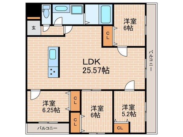 ＭＥＳＳＡＧＥ苦楽園三番町の物件間取画像